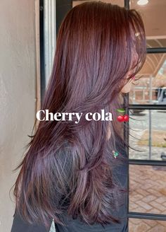 Haircut Inspired, Cola Hair, Cherry Cola Hair, Hair Asian, Cherry Red Hair, Hair Colour Inspo, Wine Red Hair, Wine Hair, Red Hair Inspo