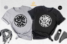 Get ready for an unforgettable chapter of your life with our Class of 2024 Shirt! This Senior Class Shirt is designed to capture the essence of your high school senior year. Made with soft and lightweight material, it ensures maximum comfort throughout the day. Whether you're attending your college graduation or back to school, our 2024 Graduation Tees are the perfect way to represent your senior year. Stand out from the crowd and show off your style with our trendy Senior 2024 Tshirt. It's not just a shirt, it's a symbol of all the memories and achievements you've made along the way.  DESIGN COLOR  * Black text/design will be printed on Light color shirts * White text/design will be printed on Dark color shirts  HOW TO ORDER  * Select the Shirt Size & Color * Select the quantity * Click A Sophomore Class Shirts, Senior Class Shirts Design, Class Tshirts Designs, Class Shirt Ideas High Schools, Back To School High School, High School Spirit, Class Tshirts, Homemade T Shirts, Senior Class Shirts