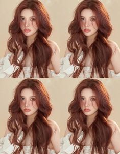 Brown Hair Kpop, Korean Hairstyles, Hair Color Underneath, Honey Brown Hair, Ginger Hair Color, Hair Color Auburn