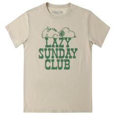 Stay On Trend With The Iconic Snoopy! Brand New Snoopy Lazy Sunday Club Graphic Tee To Channel Retro Peanuts Realness, While Providing A Good Reminder To Get Some Rest! Snoopy Clothes, Peanuts Shirts, Get Some Rest, Snoopy Shirt, Back To School Fits, Five Below, Lazy Outfits, Lazy Sunday, Vacation Shirts