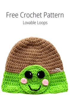 A cute crochet turtle hat made with a free and easy beginner-friendly pattern, perfect for kids and adults of all sizes. Crochet Turtle Hat, Crochet Animal Hats Free Patterns, Crochet Winter Ideas, Animal Hats For Kids, Cute Crochet Turtle, Crochet Animal Hat, Easy Crochet Patterns For Beginners, Turtle Hat, Children Hats