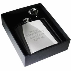 a flask in a gift box with the message happy birthday