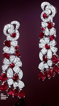 Graff Diamonds Graff Earrings Diamond, Graff Diamond Earrings, Graff Emerald Earrings, Graff Ruby Earrings, Luxury Red Diamond Earrings With Gemstone, Diamond Jewelry Designs, Red Jewelry, Gold Earrings Designs