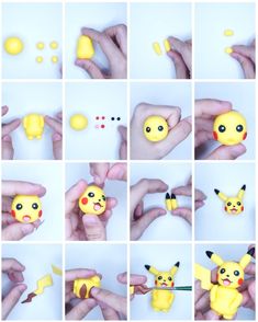 how to make pikachu polymer art projects for kids and adults - step by step instructions