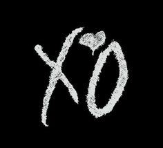 a black and white photo with the words xo written on it in white ink