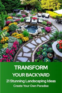 backyard landscaping ideas Amazing Backyard, Kitchen Colour Schemes, Backyard Landscaping Ideas, Backyard Paradise, Flower Gardens, Outdoor Living Room, Drought Tolerant Plants