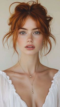 Rich Copper Hair, Redhead Wallpaper, Rose Gold Blonde, Copper Hair Color Ideas, Feathered Layers, Women With Freckles, Silver Blonde Hair, Icy Blonde Hair, Trendy Shades