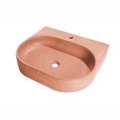 an oval shaped sink with no faucet on the top and one hole in the middle