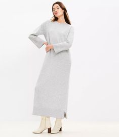 6075_XXS_37459703 Midi Sweater Dress, Mini Sweater, Trumpet Sleeve, Mini Sweater Dress, Sweater Dress Midi, Petite Dresses, Effortless Style, Dress Skirt, Sweater Dress