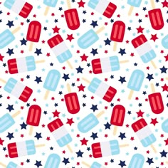 Light Blue Red and Navy Star Popsicle Print Fabric Fabric, Raspberry Creek Fabrics Backgrounds Computer, Patriotic Patterns, Wallpaper Iphone Summer, Design Library