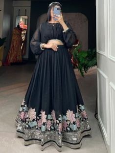 Party Wear Crop Top, Top Lehenga, Simple Long Dress, Georgette Material, Anarkali Dress Pattern