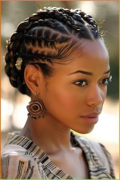 Black Woman Hairstyle Natural, Braided Cornrow Hairstyles, Hair Twist Styles, Natural Curls Hairstyles, Beautiful Braids, Natural Hair Updo, Braided Hairstyles Updo, Penteado Cabelo Curto, Natural Hair Braids