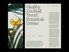 an article about healthy cocktail trend botanical drinks