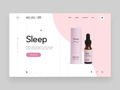 the website is designed to look like it has an image of a bottle of sleep