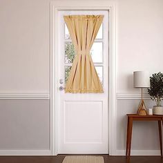 PRICES MAY VARY. 100% Polyester Perfect Fit for Small Door Windows: PANOVOUS door side curtains, measuring 25" W x 40" L, are designed for side light door windows and come with a matching tieback. Two rod pockets on both top and bottom make them easy to hang on your front door window or French door Effective Light Blocking & Insulation: These door curtains for sidelight windows effectively block light while also providing thermal insulation. They help maintain a steady room temperature by keepin Curtains For Front Door, Front Door Window Curtains, Front Door Side Windows, Curtains For Small Windows, Pocket French Doors, French Door Curtain Panels, Front Door Sidelights, Door Panel Curtains, Back Door Kitchen