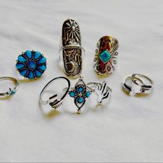 This Southern Ring Set Is Truly Amazing! Western Accessories Rings, Womens Jewelry Rings, White Silver, Ring Set, Ring Sets, Color White, Womens Sizes, Women Jewelry, Ring