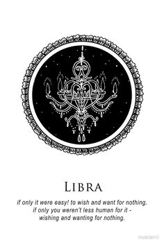 a black and white photo with the words libra in it's center surrounded by an ornate frame