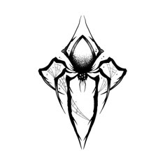 a black and white drawing of a spider