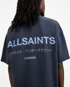 Crafted from organic cotton and shaped to an oversized fit. Our signature is on the chest and back, from London to Tokyo – this is the Underground T-Shirt. A timeless wardrobe essential that can be worn anywhere, anytime. It goes with everything, so we're not surprised it's our best seller.  This t-shirt is designed to be worn oversized If you are between sizes or prefer a closer fit, we recommend sizing down Pullover Crew neck Short sleeves AllSaints signature logo on the chest and centre back All Saints Tshirt Women, Allsaints Oversized Crew Neck Tops, All Saints Tshirt, Allsaints Everyday Crew Neck Top, Girls Sequin Dress, Allsaints Graphic Print Cotton T-shirt, Not Surprised, Timeless Wardrobe, London Today