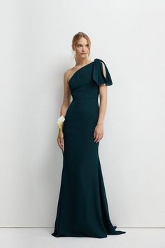 Wrap To Wear With Formal Dress, November Wedding Bridesmaids Dresses, November Bridesmaids, Decent Bridesmaid Dresses, Formal Guest Wedding Dress, Timeless Bridesmaid Dress, Classic Bridesmaid Dresses, Bow Shoulder Dress, Jumpsuits For Weddings