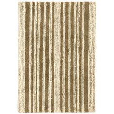 a brown and white striped rug on a white background with no one in the photo