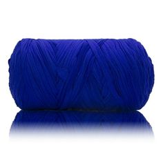 a blue yarn ball on a white background