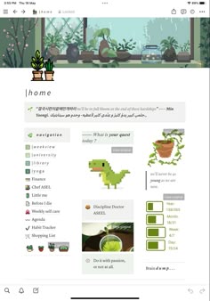 an image of a web page with plants and other things on it's screen