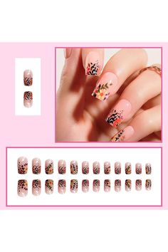 Press on Nails Square Medium - Floral Press-on Gel Nails with Design, Cute French Tip Flower Glossy Press on Nails Reusable French Nail for Manicure, Glue on Acrylic Fake Nails for Women, 24PCS Nails Pink French, Press On Nails Almond, Nails Inspiration Classy, Square Press On Nails, Short Fake Nails, Press On Nails Short, French Flowers, Pink French, Fake Nails With Glue