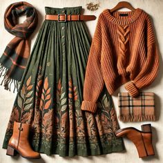 #Feminine and #elegant, yet #cozy, warm, and in tune with the #nature Types Of Sweaters Women Chart, Vintage Cozy Outfits, Dark Cottagecore Winter Outfits, Elegant Cottagecore Outfits, Gremlincore Outfits Winter, Cottage Core Fashion Modern, Warm Feminine Outfit, Classy Summer Aesthetic, Cottage Core Outfits Winter