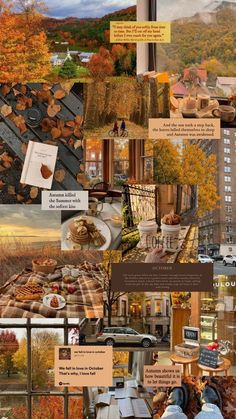 the collage shows many different things that have been made into a collage, including trees and buildings