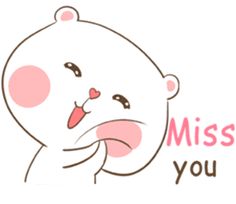 a white teddy bear with the words miss you