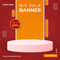 the big sale banner is up to 50 % off