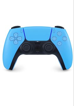 an image of a blue controller for the nintendo wii game system on a white background