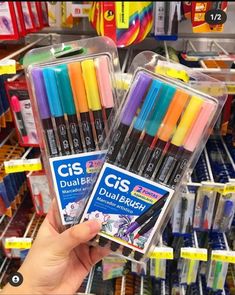 there are some markers and pens in the store