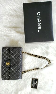 🌺 Authentic CHANEL Black Medium Classic Double Flap Bag Gold HW w/Card, Box. Authentic Chanel Black Medium Double Flap with Gold Hardware Very Good Pre-owned Condition with normal sign of use, no major flaws. Serial number intact but damaged. Comes with box and authenticity card. Can be worn on shoulder or as crossbody. Please check pictures for more condition details. It’s a classic timeless dream bag. Measures at 10 x 6.5 x 3” Be sure to check my closet for more items :) DESCRIPTION Color: Bl Card Measurements, Dream Bag, Accessories Box, Double Chain, Gold Accessories, Chanel Black, Black Hardware, Luxury Brands, Flap Bag