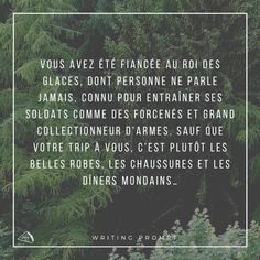 the words written in french are surrounded by trees