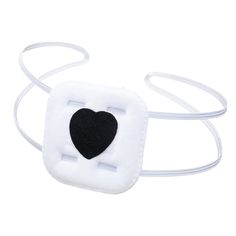 a white headband with a black heart on it