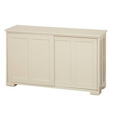 a white cabinet with doors and drawers