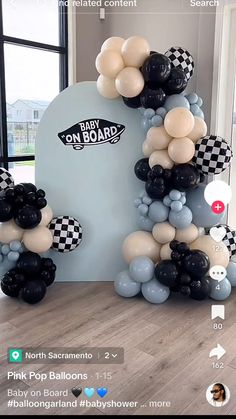 balloons are arranged in the shape of letters and numbers