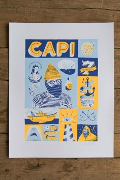 a card with the words capi on it and images of people in different colors