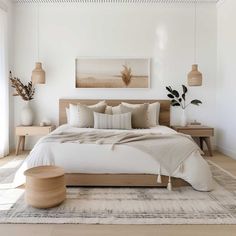 From Drab to Fab with Master Bedroom Interior Revamp Ideas • 333+ Images • [ArtFacade] White And Wood Bedroom Furniture, Headboard For Small Bedroom, Bedroom Ideas Thuma Bed, White Wooden Bed Frame Bedroom Ideas, Wood Bedframe Aesthetic, Bedroom Inspirations Wooden Bed, Bed Frame Ideas Wood, Wood Room Ideas, White Wood Bed Frame