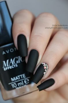 Black Acrylic Nail Designs, Black Gel Nails, Black Acrylic Nails, Black Nail Art, Work Nails, Ombre Nail Designs