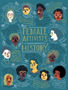 the cover of female activists through history, with many different women's faces and words