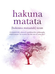 the book cover for hakuna matata