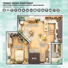 the floor plan for a two bedroom apartment