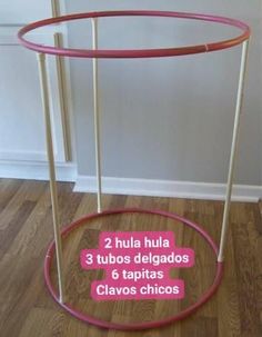 two hula hoop stand with 3 tubs and 6 tappastes in each