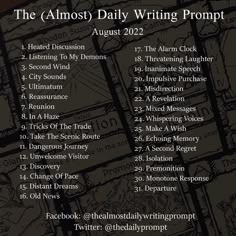 the most daily writing prompts for august 2012