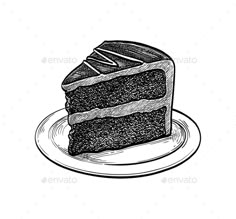 a piece of cake on a plate - food objects