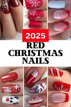 Silver Christmas Nails, December Nails Christmas, Gold And Silver Christmas, Nails December, Nails Xmas, Chic Nail Art, December Nails, Christmas Manicure, Red Christmas Nails