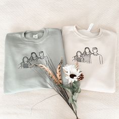 Personalized Custom Embroidered Family Friend Outline Sweater Sweatshirt Using Photo Gift Abstract Birthday Elevate your style and cherish your cherished memories with our Personalized Custom Embroidered Family Sweatshirt. This one-of-a-kind sweatshirt is designed to capture the essence of your special moments and your closest relationships. Key Features: 🌟 Custom Embroidery: We'll beautifully embroider your favorite family or friend's photo onto this sweatshirt, creating a unique and heartwarming gift that celebrates your bonds. 📸 Photo Gift: Transform your treasured photos into a wearable work of art. Our skilled artisans use a 5 x 7 embroidery frame (or 4 x 4 pocket size) to craft a lifelike and stunning embroidery design. 🕐 Processing Time: Please allow 2.5 to 3 weeks for processing Scrunchie Business, Embroidery Personalized, Baby Craft Ideas, Fashion Installation, Mum And Baby, Embroidery Frame, Embroidery Sweater, Embroidery Hoodie, Outfit 2022